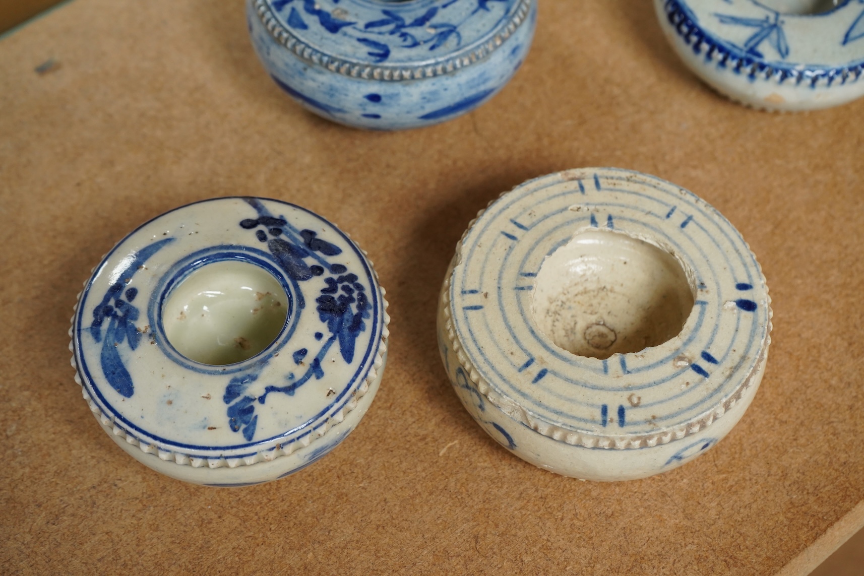 Four Chinese blue and white brush-washers
